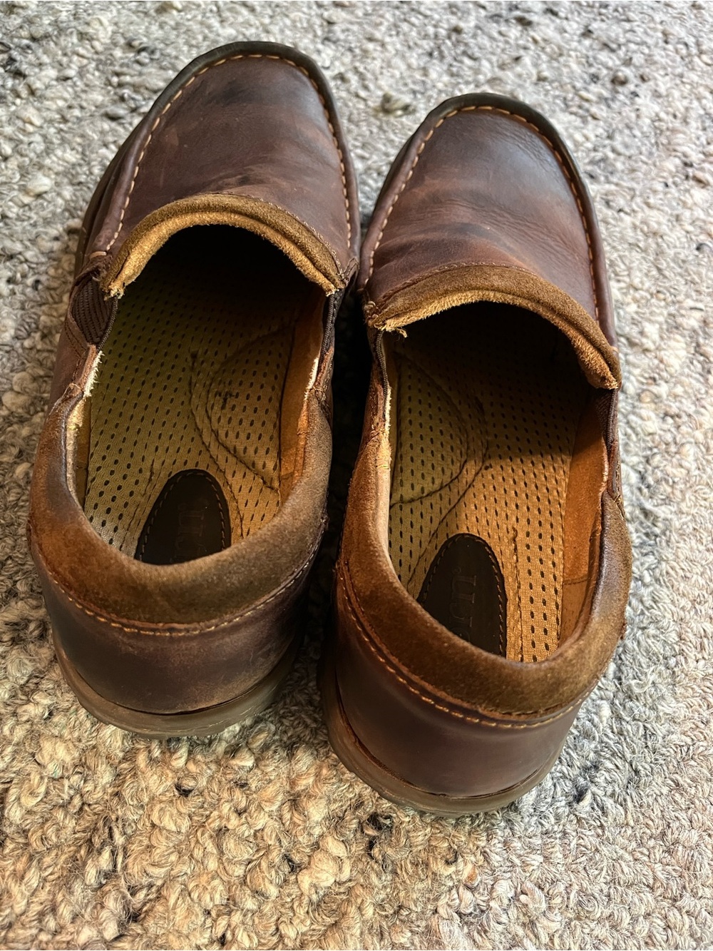 Born Men's Brown Leather Slip-On Loafers - Picture 8 of 8